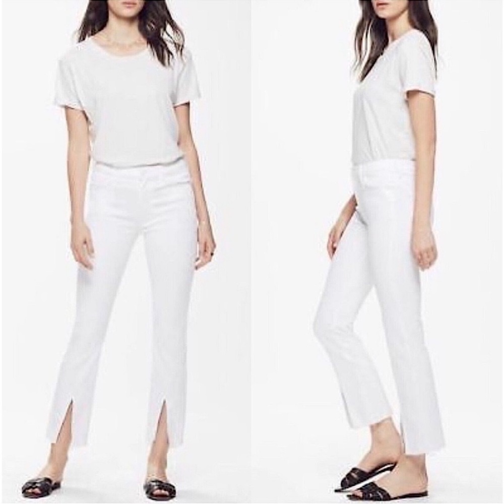 $238 Sz 27 Mother The Insider Slit Ankle Fray Glass Slipper Jeans